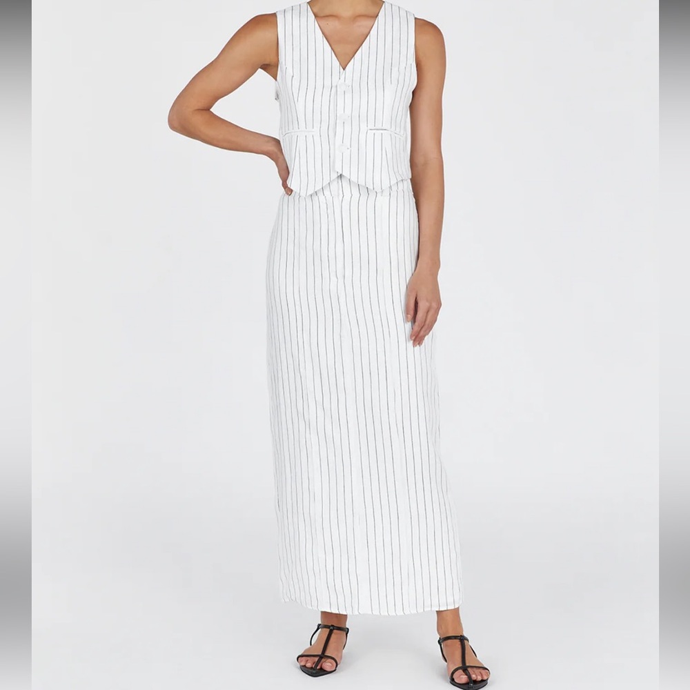 Dissh Linen Striped Maxi Skirt - Picture 3 of 6